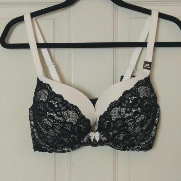 Torrid Plunge Bra Ivory Black Lace 36D - Picture 7 of 7